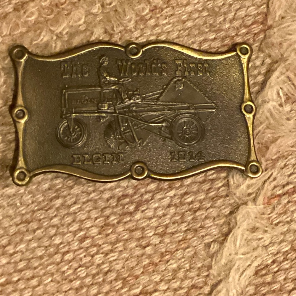 LEWIS BUCKLES CHICAGO BRASS *THE WORLD’S FIRST ELGIN 1914” BELT BUCKLE